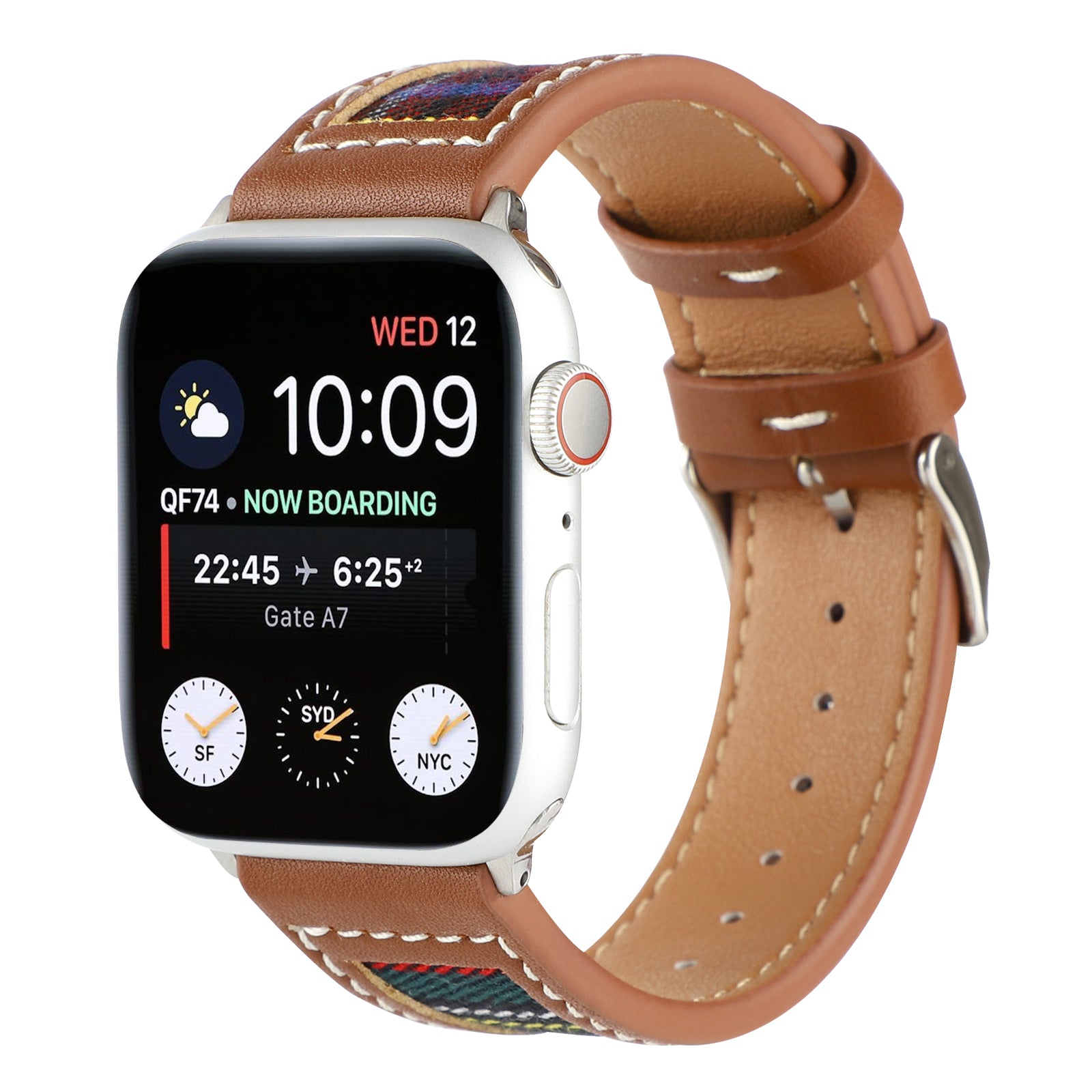 For Apple Watch Series 9 8 7 41mm 6 SE SE (2022) SE (2023) 5 4 40mm Series 1 2 3 38mm Comfortable Cloth+Leather Watch Strap For Apple Watch Series 9 8 7 41mm 6 SE SE (2022) SE (2023) 5 4 40mm Series 1 2 3 38mm Comfortable Cloth+Leather Watch Strap